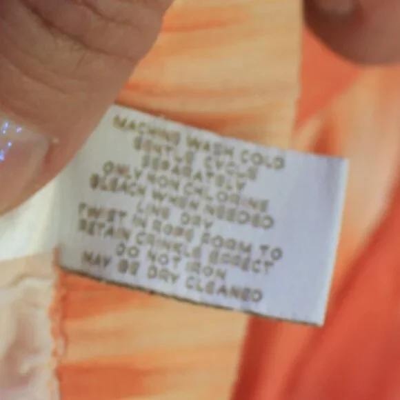 #425 Chico's Orange Cream-Colored Skirt Size 2 (12) - Picture 7 of 7